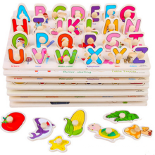 Alphabet éducatif Figure Fruit Puzzle en bois pour les tout-petits